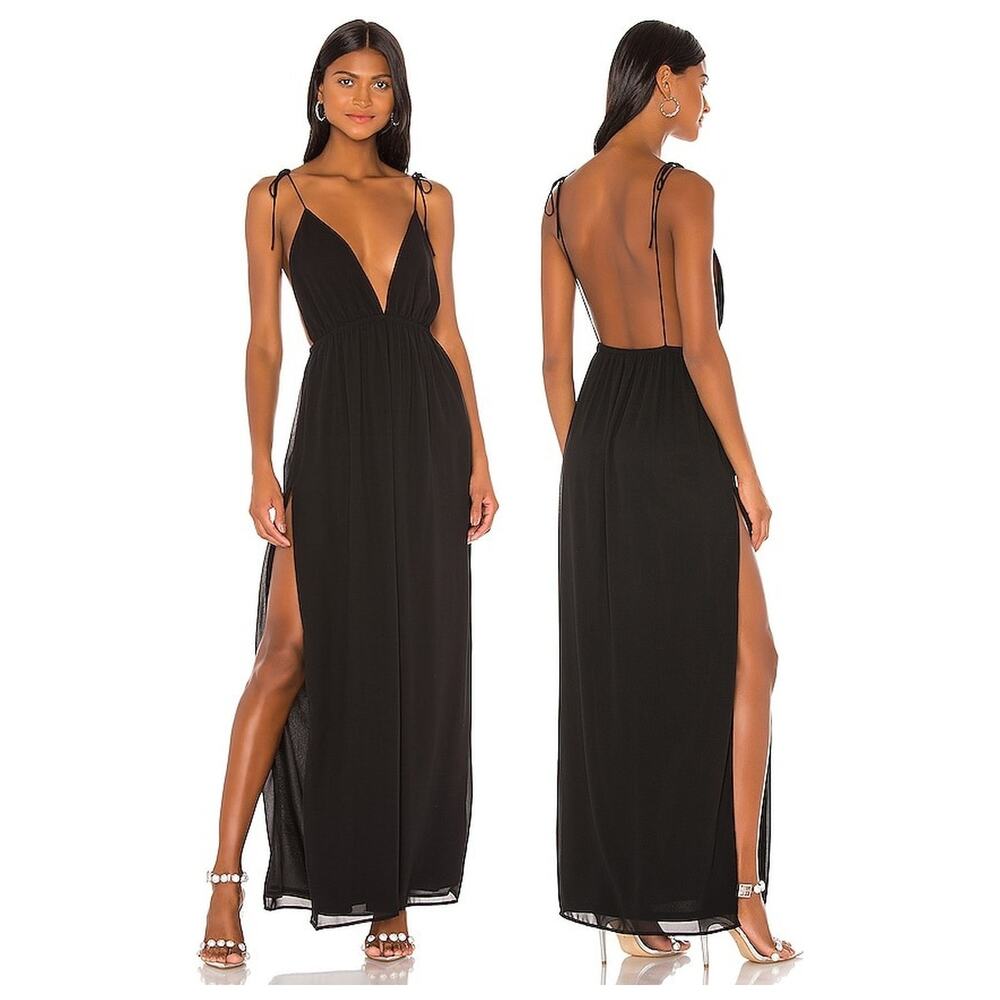 Superdown Natasha Maxi Dress Plunge Prom Party Evening Formal Wedding Guest S